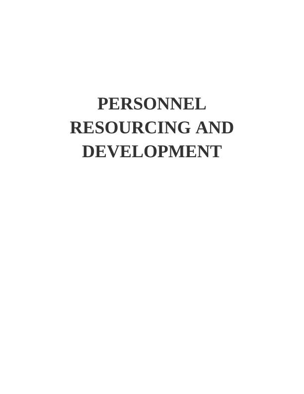 Personnel Resourcing and Development_1
