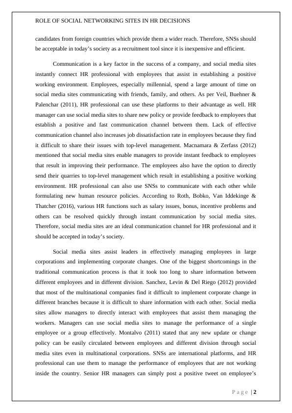 Academic Writing Thesis: Role of Social Networking Sites in HR decisions_3