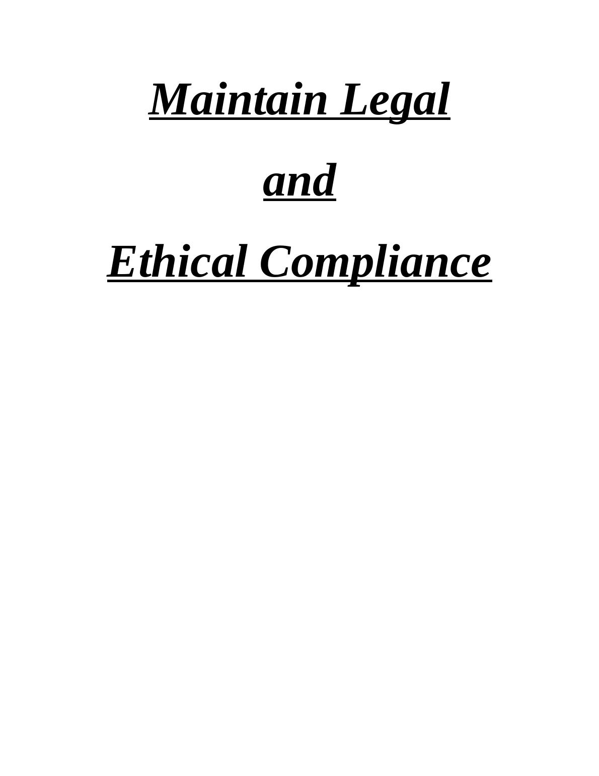 Maintaining Legal and Ethical Compliance INTRODUCTION 1: Sources of Information about Compliance Requirements_1