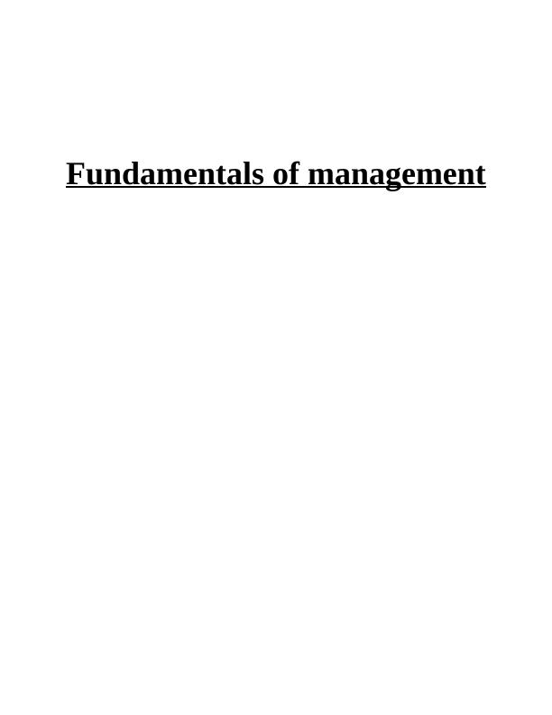 Fundamentals of Management: IKEA Case Study_1