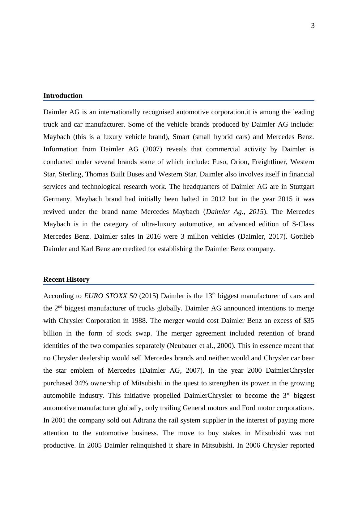 Daimler Ag Business Strategy Report