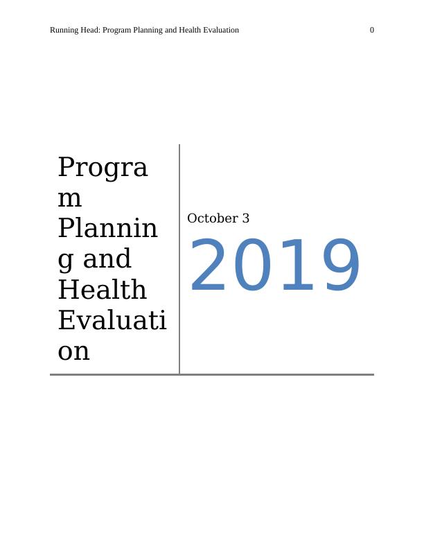 Program Planning and Health Evaluation_1
