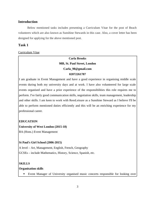 Curriculum Vitae and Cover Letter for Beach Volunteer (Sunshine Steward)_3