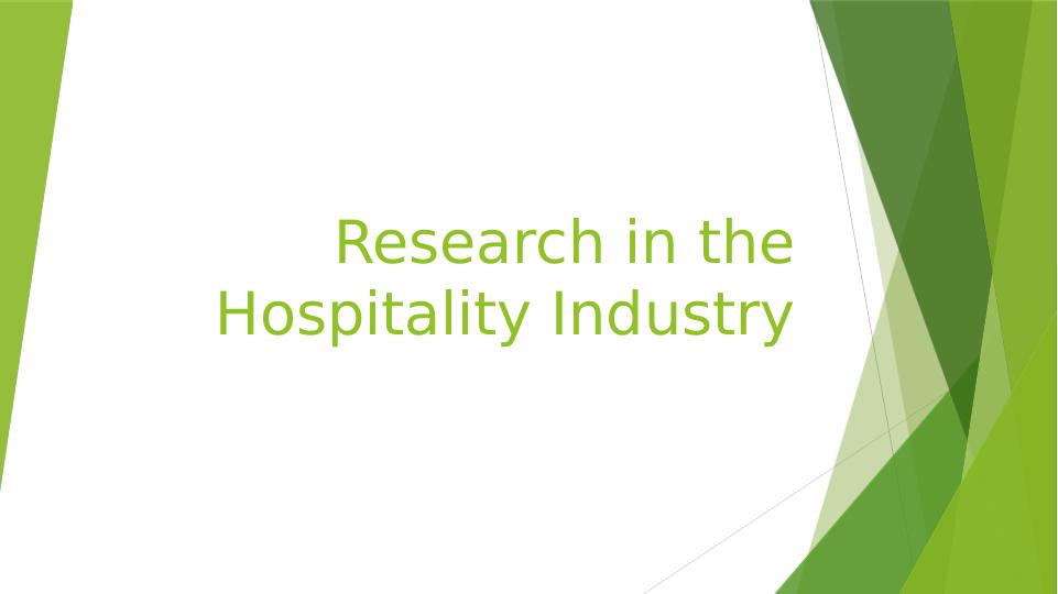 research articles on hospitality industry