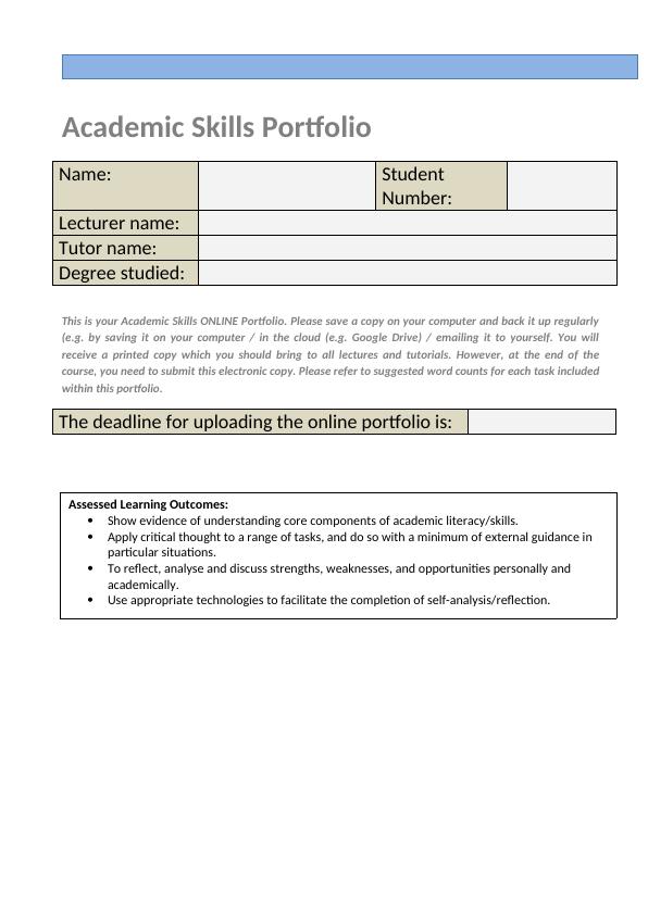 Academic Skills Portfolio Assignment_1