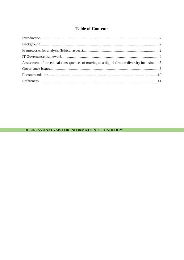 Business Analysis for Information Technology | Desklib