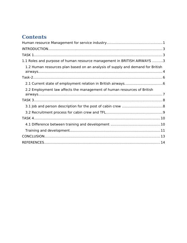 Human Resource Management for Service Industry Contents_2