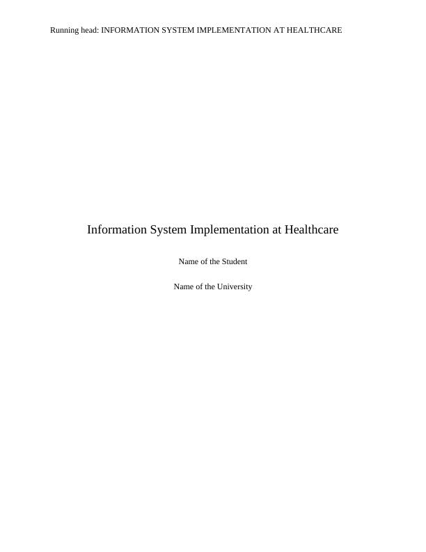 SBM1103 Information System Implementation at Healthcare_1