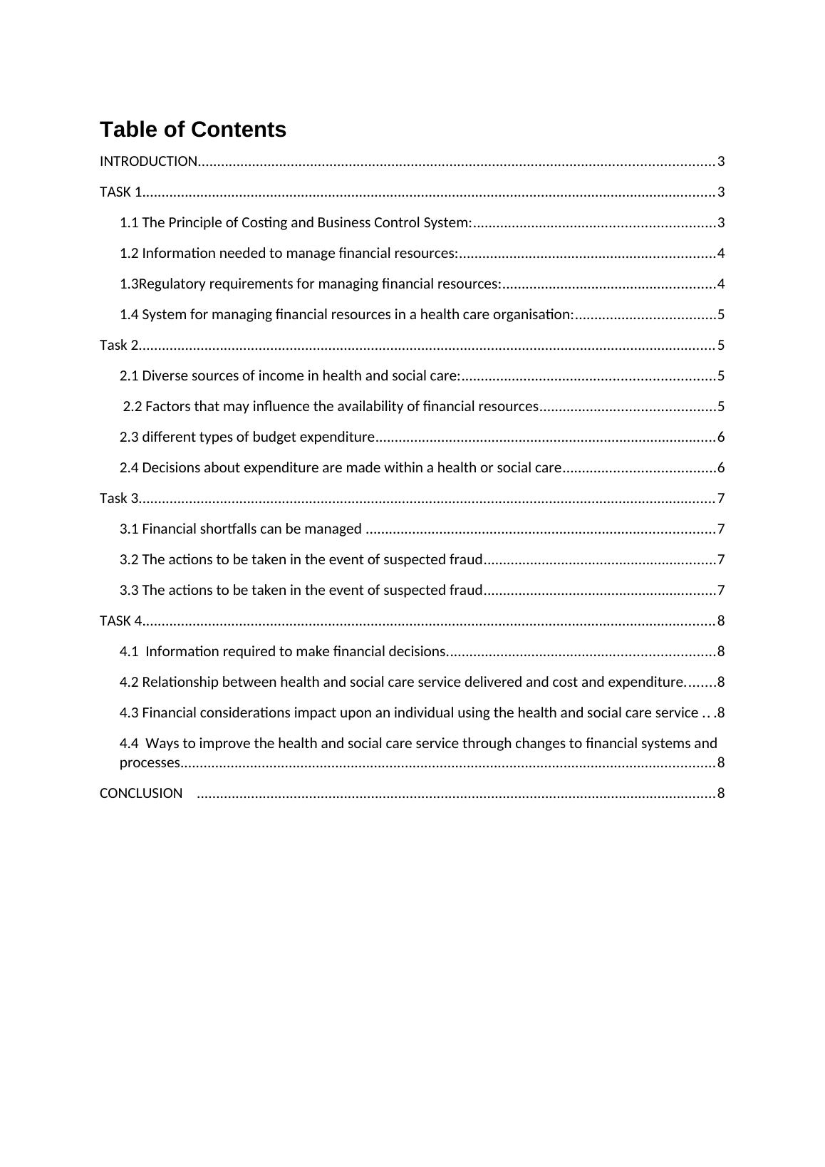 Managing Financial Resources in Health and Social Care (HSC) - Assignment_2