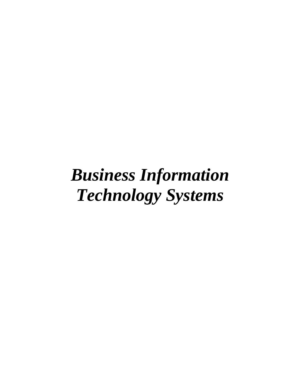 Business Information Technology Systems Assignment Solved - JS supermarket_1
