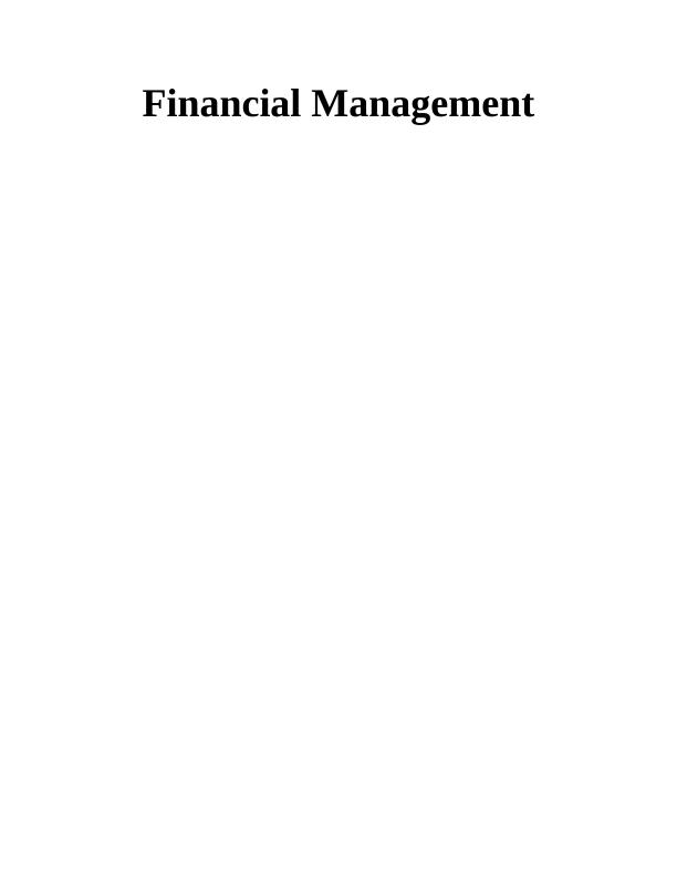Financial Management Essay_1
