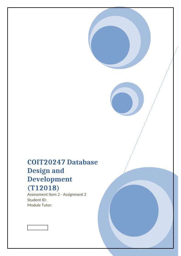 COIT20247 : Database Design and Development_1