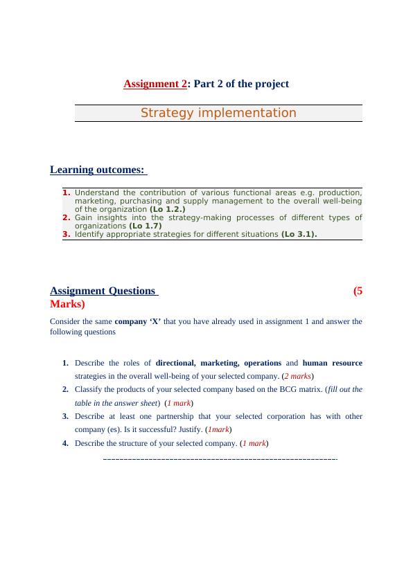 Case Study about Strategic Management 2022_2