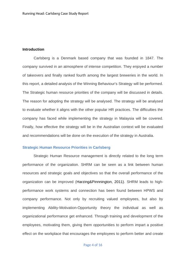Case Study Report on Carlsberg’s Winning Behaviour’s Strategy_4