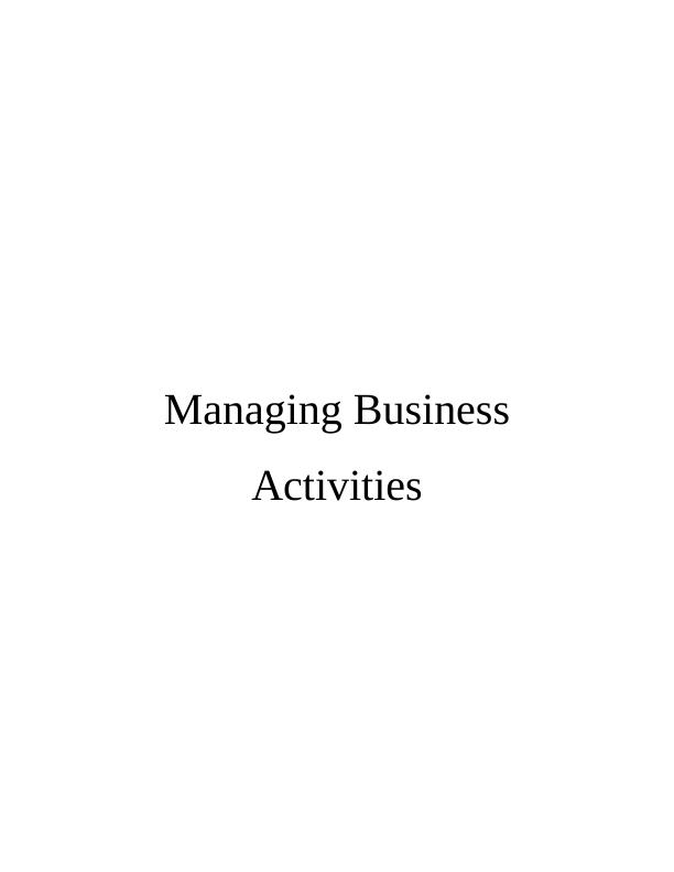 Report on Managing Business Activities - ABC company_1
