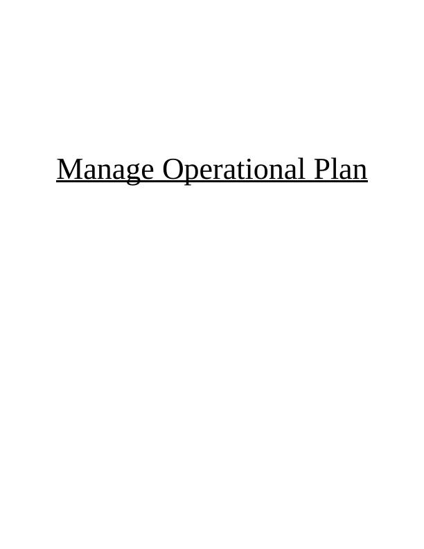 Manage Operational Plan Assignment_1