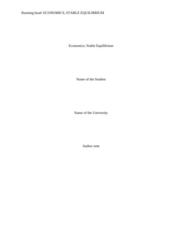 Paper on Economics Stable Equilibrium_1