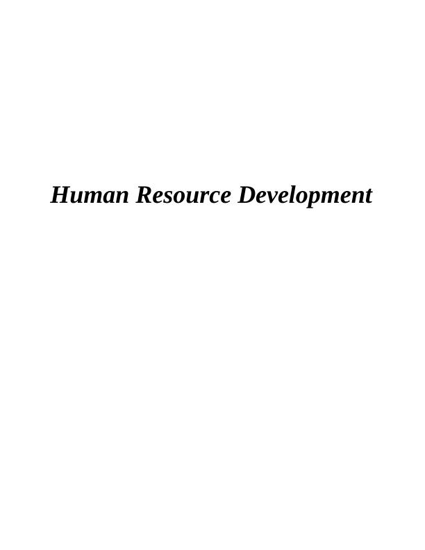 Assignment on Human Resource Development Sample_1