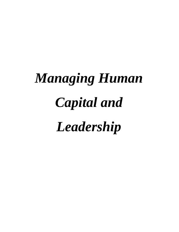 Managing Human Capital and Leadership Sample Assignment_1