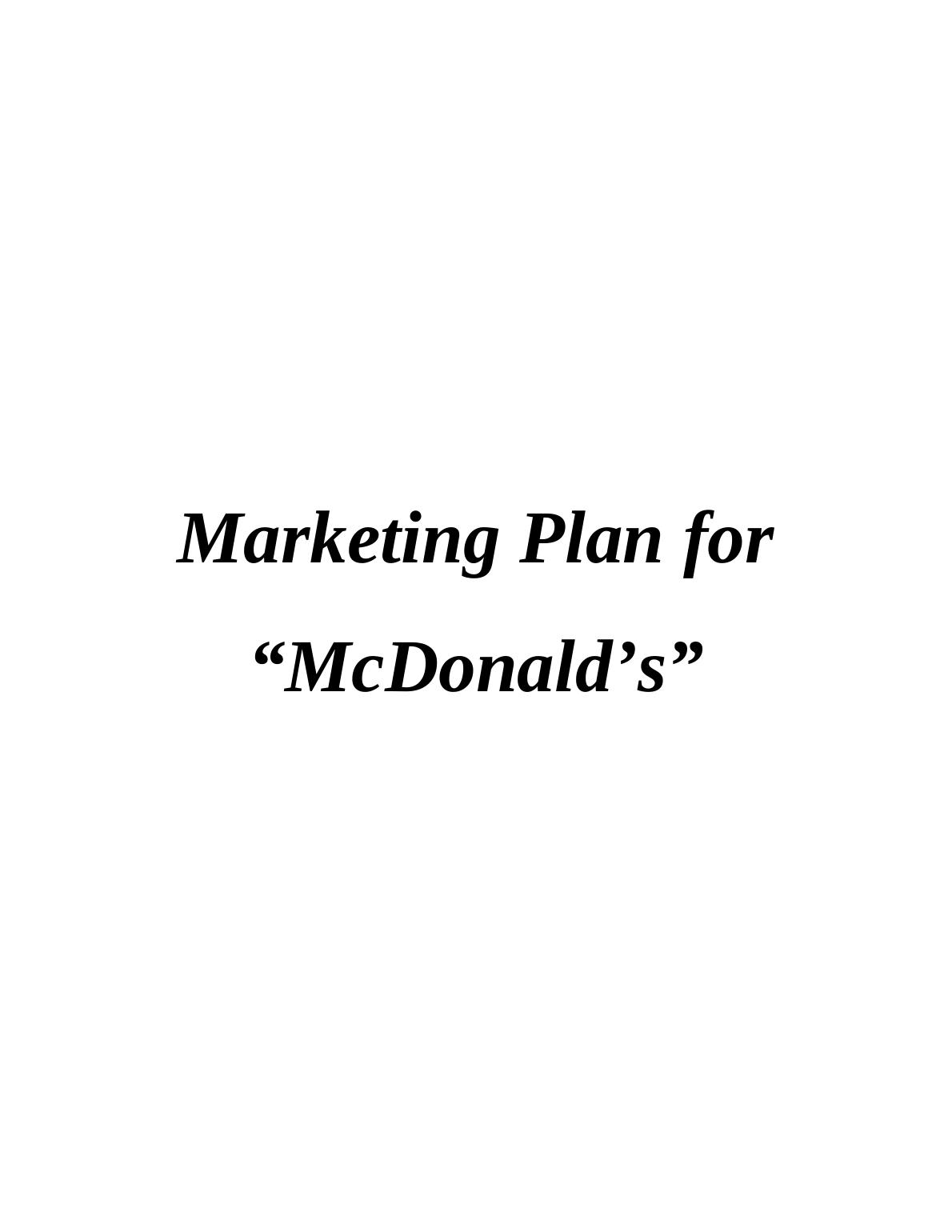 Organizational Strategy and Structure of Mcdonalds_1