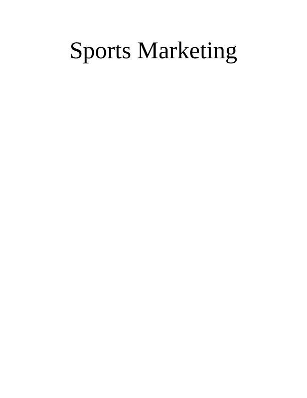 Assignment on Sports Marketing_1