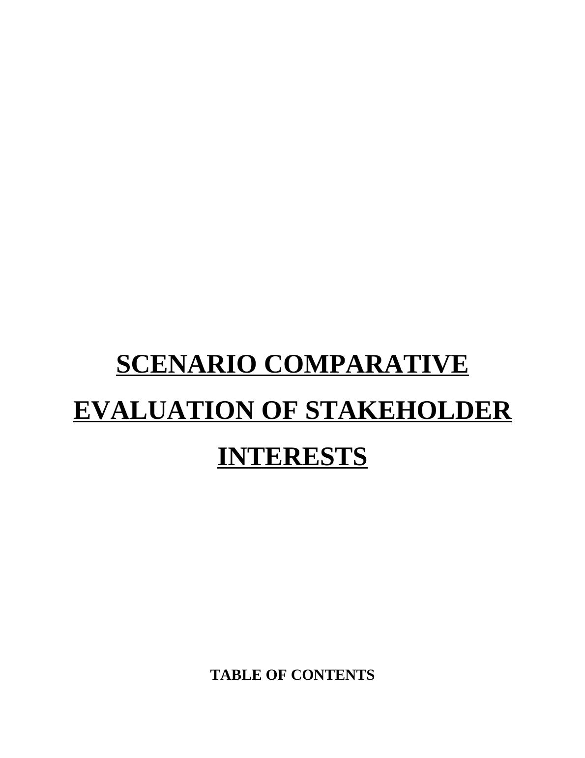 Comparative Evaluation of Stakeholder Interests_1