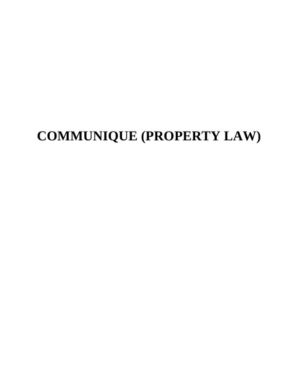 Legislative Development in Property Law of Queensland : Assignment_1