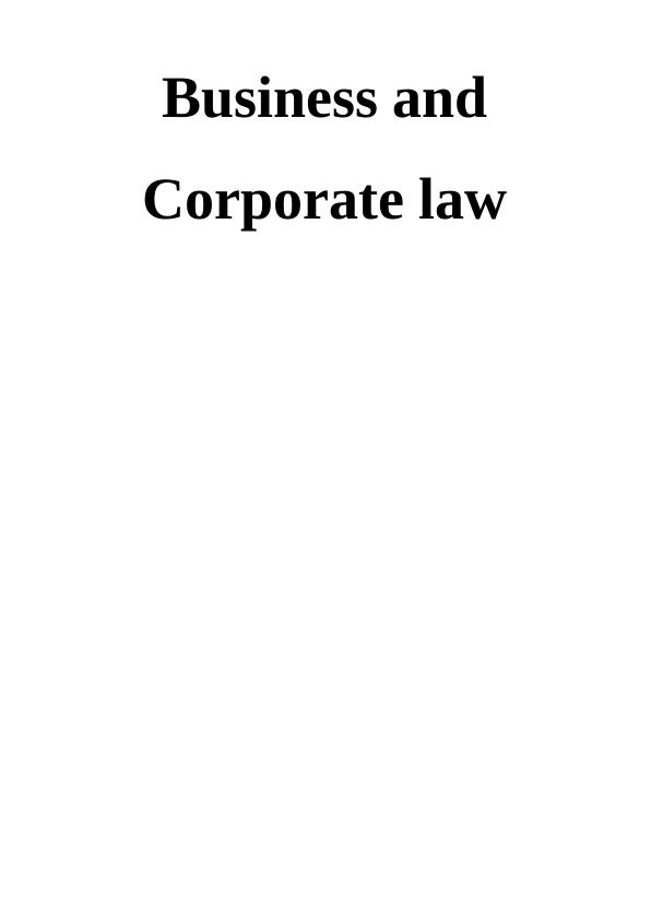 Business and Corporate Law: Assignment (Doc)_1