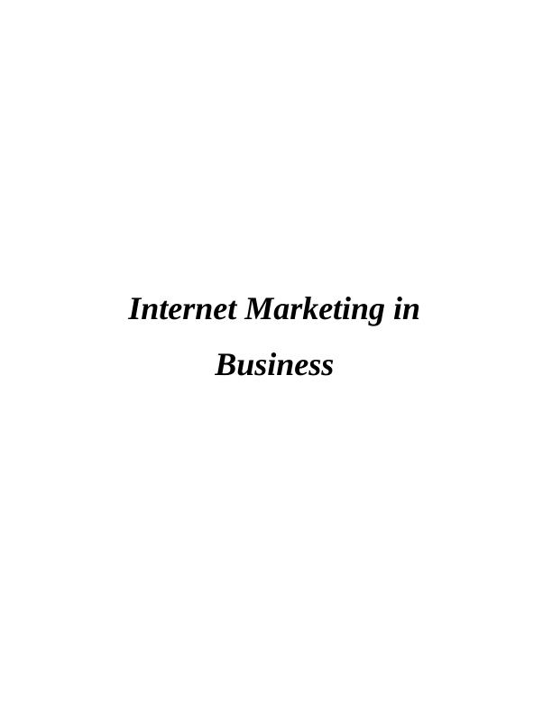 Internet Marketing in Business - Assignment_1