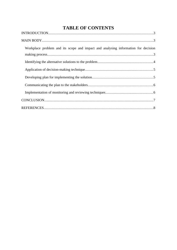 Report - Problem Solving and Decision Making_2