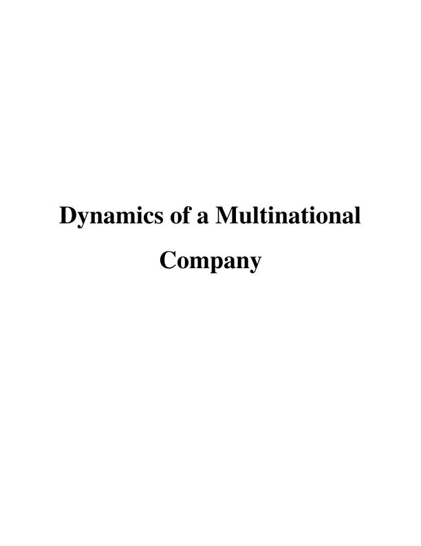 Dynamics of a Multinational Company_1
