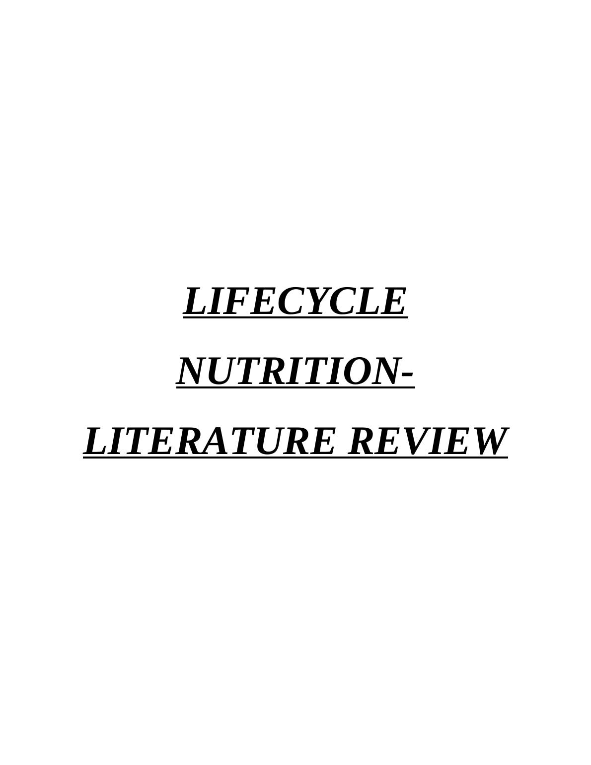 nutrition literature review example