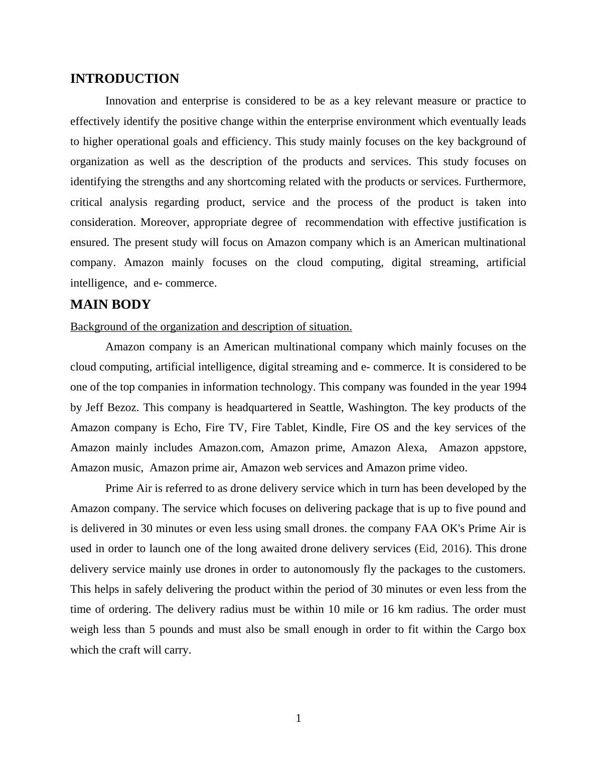 Amazon Prime Air Critical Analysis and