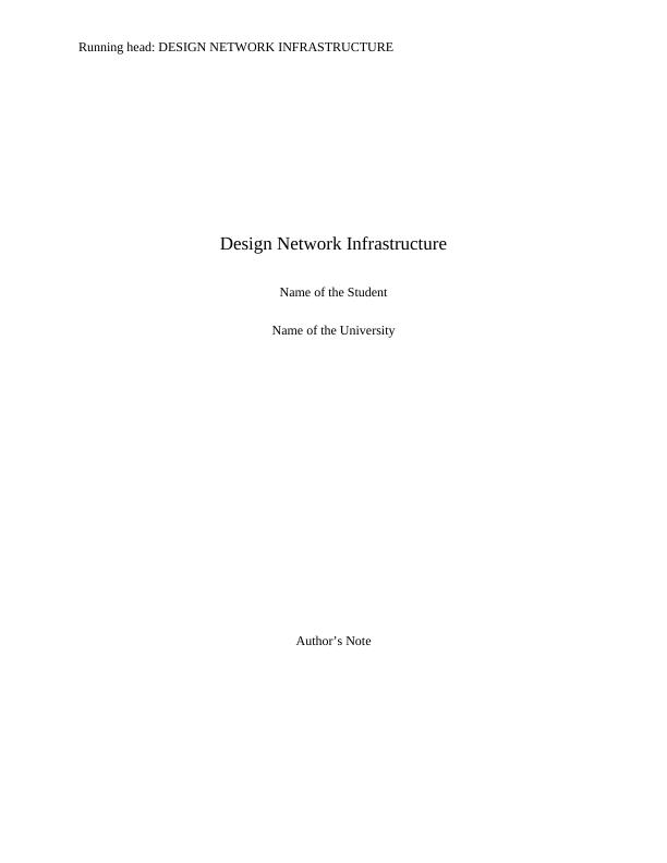 Network Infrastructure Designs Assignment_1