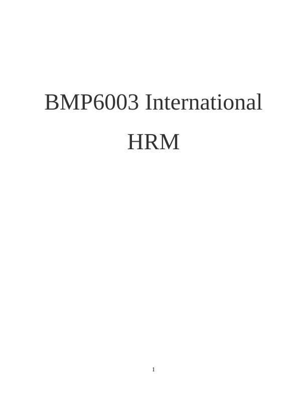 Impact of Culture on Managerial Decision Making in International HRM_1