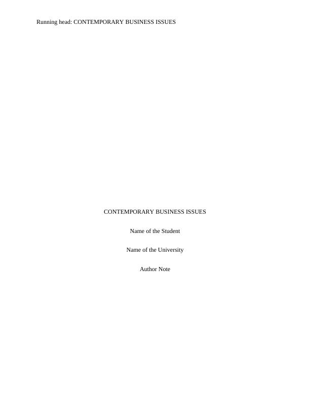 Contemporary Business Issues in British Airways: A Critical Analysis of Sustainability_1