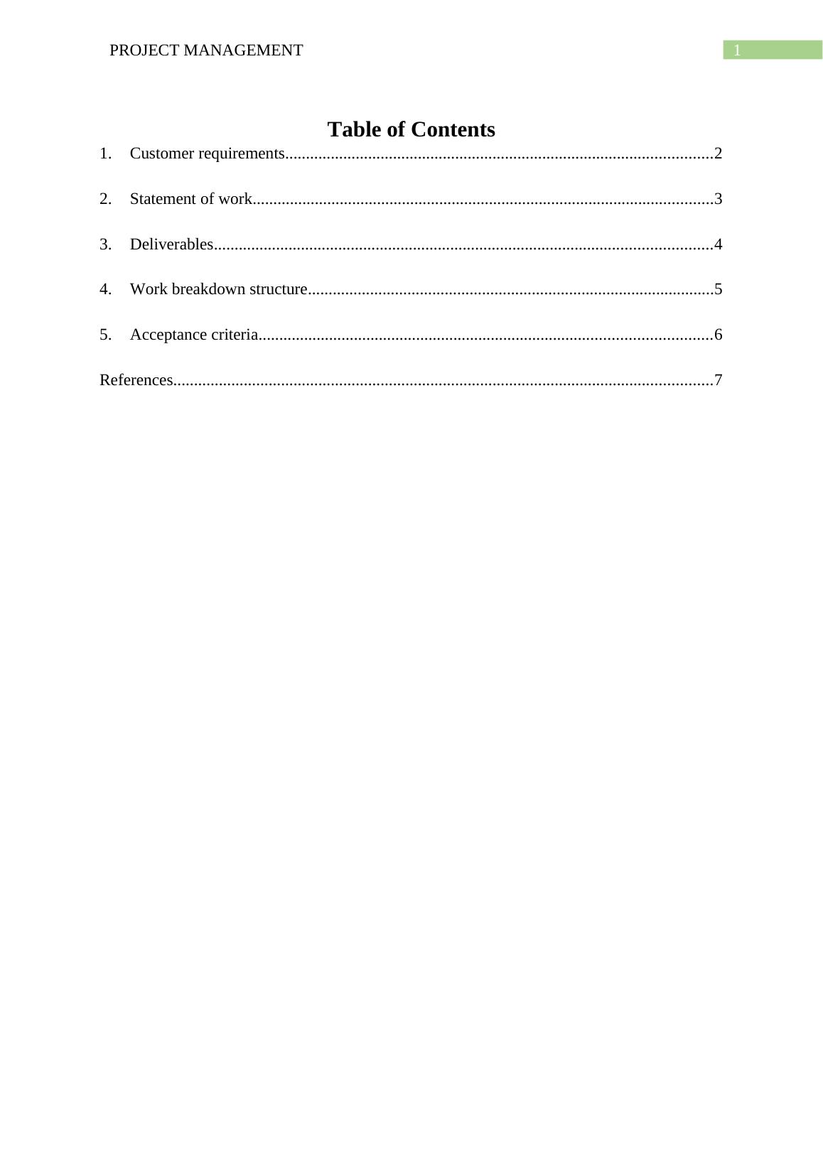 assignments for project management