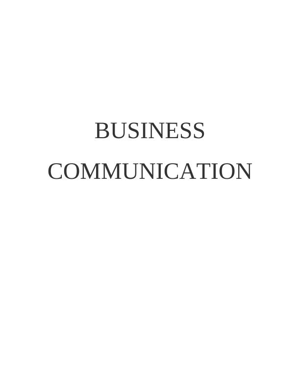 Business communication assignment : Tesco Plc_1