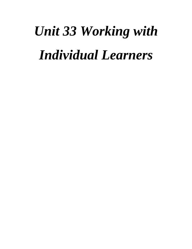 Working with Individual Learners: Responsibilities, Differences, and Action Plan_1