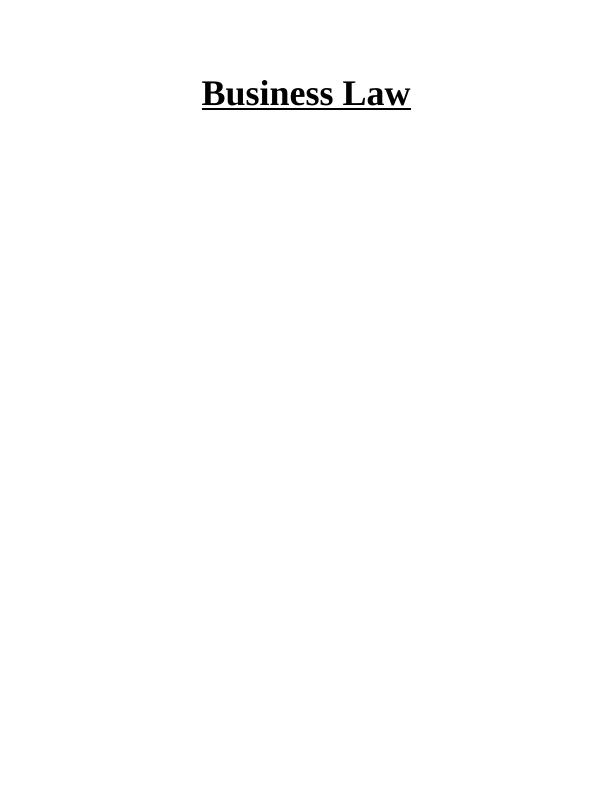 Business Law Assignment Solved - Report_1