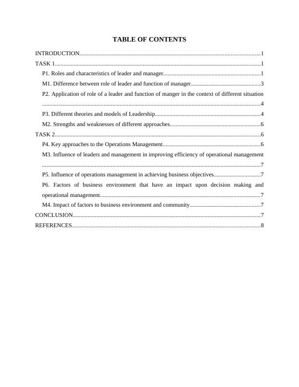 Leadership and Operational Organization Table of Contents_2