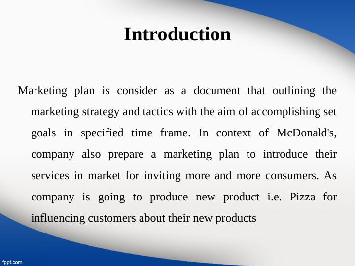 Marketing Plan for McDonald's: Introducing Pizza_3
