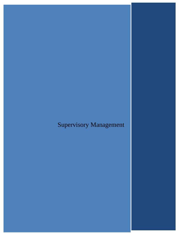 supervisory management assignments