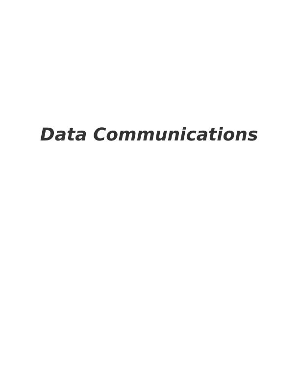 Data Communications - Sample Assignment_1