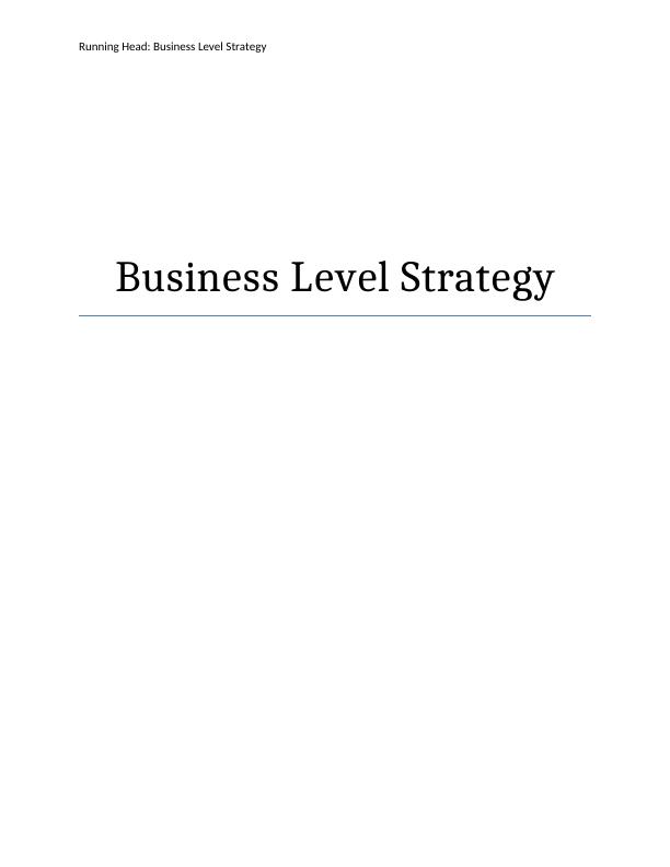 Report | Business Level Strategy_1