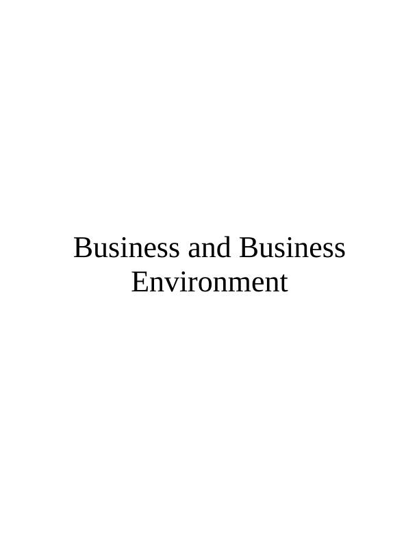 Business and Business Environment Assignment - McDonald’s_1