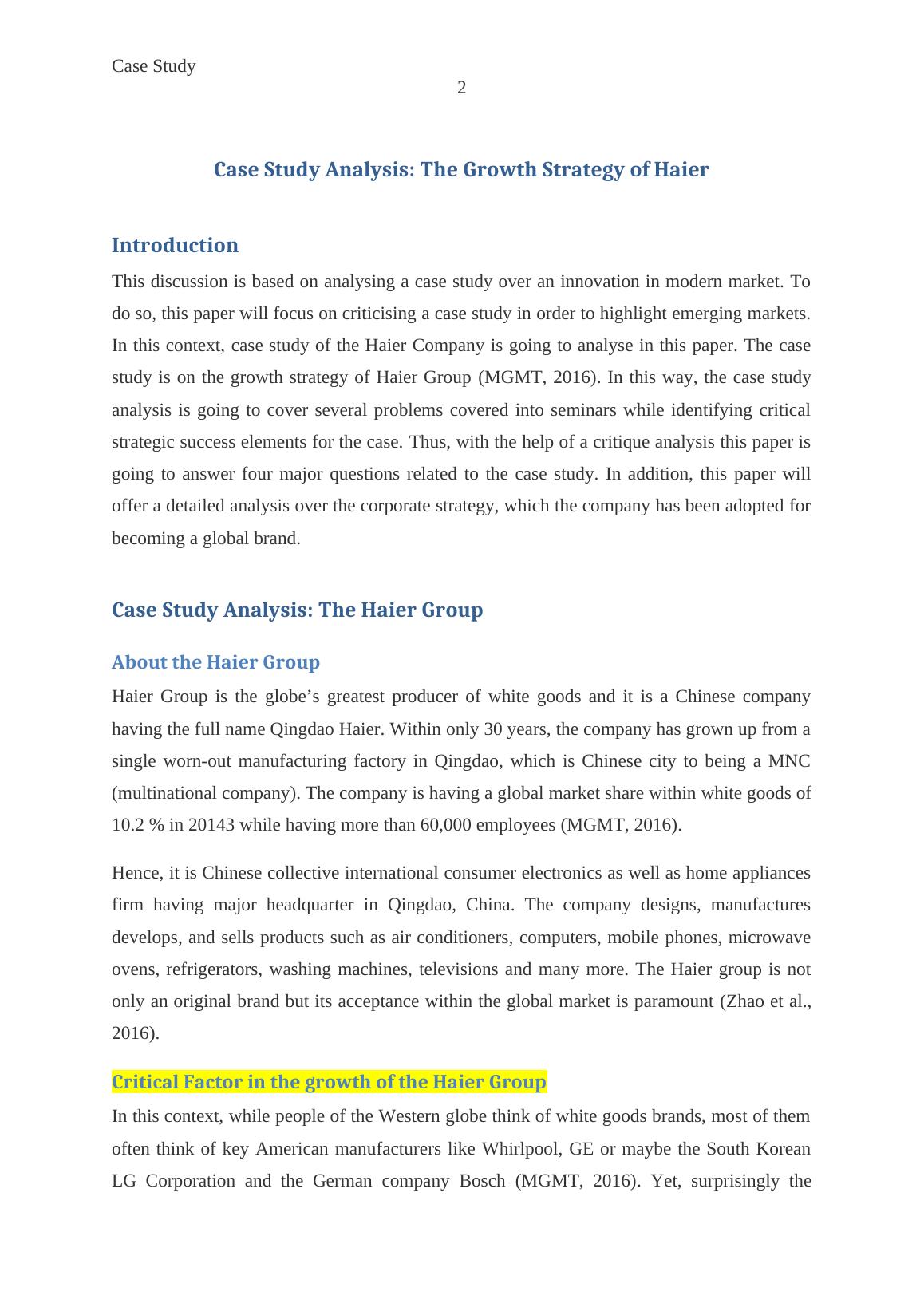 Case Study Analysis: The Growth Strategy of Haier_3