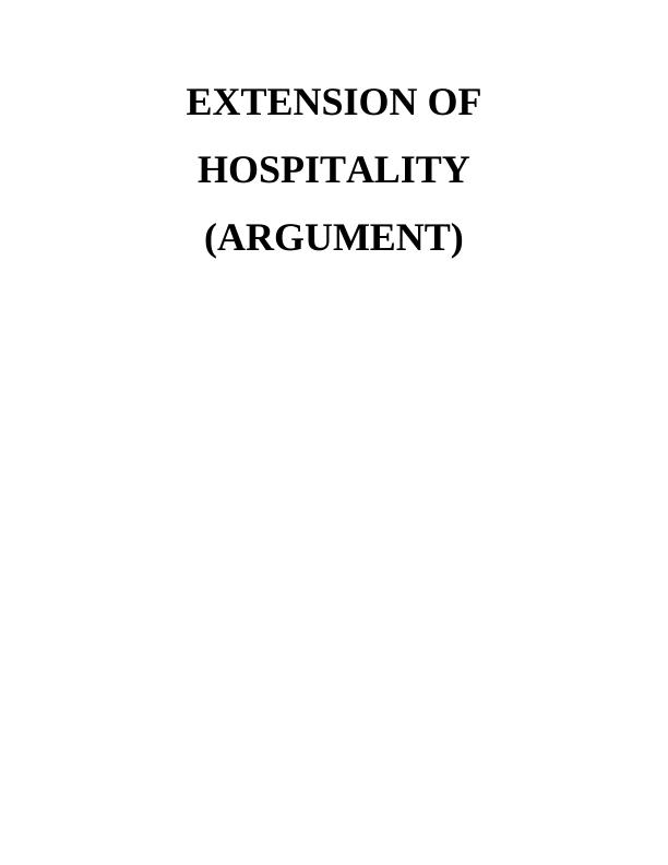 Extension of Commercial Hospitality Essay_1