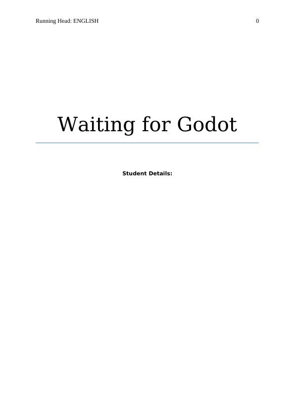 waiting for godot assignment