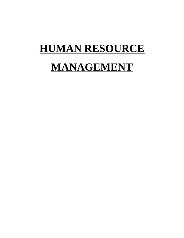 Human Resource Management Assignment - Starbucks_1